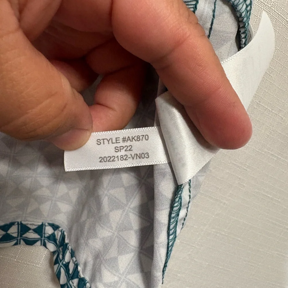 J. Crew  Swim Trunks with Geometric Pattern green and white - Picture 4 of 9